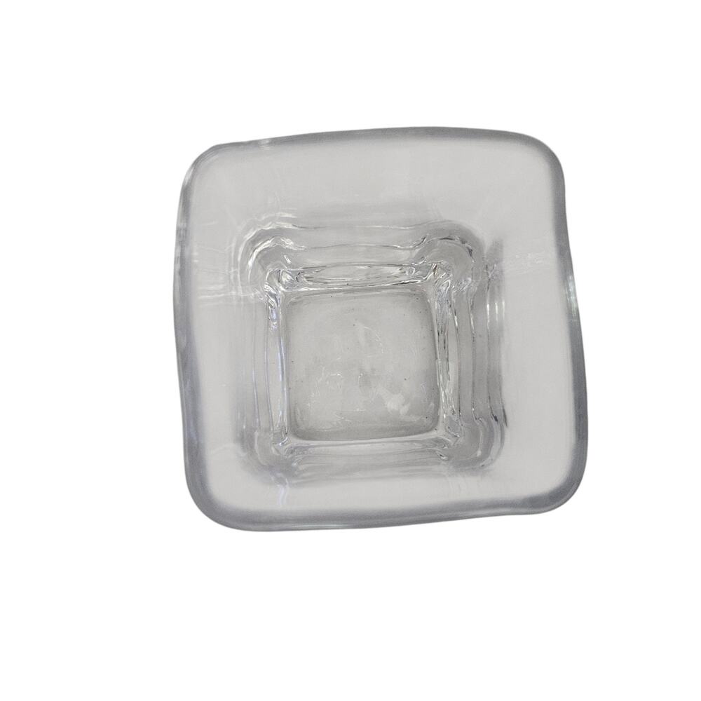 Simon Pearce Hand Blown Clear Art Glass Square Vase Heavy 5" Signed - Picture 5 of 7